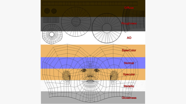 Golden Head Statue Old_UV