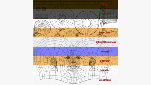 Golden Head Statue Old_UV