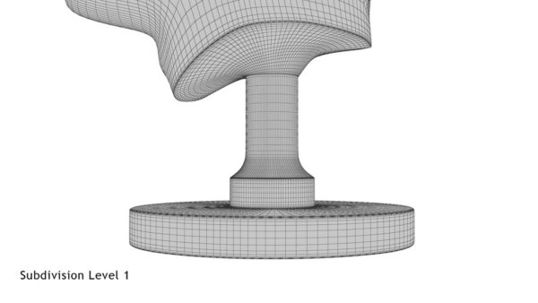 Golden Head Statue_render_wireframe 4.1