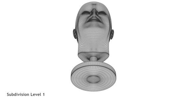 Golden Head Statue_render_wireframe 5.1