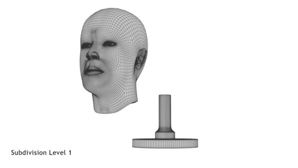 Golden Head Statue_render_wireframe 6.1