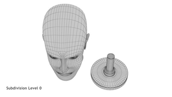 Golden Head Statue_render_wireframe 7.0