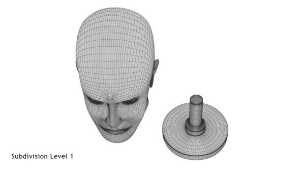 Golden Head Statue_render_wireframe 7.1